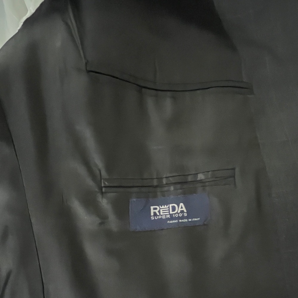 Chiavari Suit Mens 48R/42w Charcoal windowpane 100% Wool 2 Button Made in Italy - Picture 6 of 10